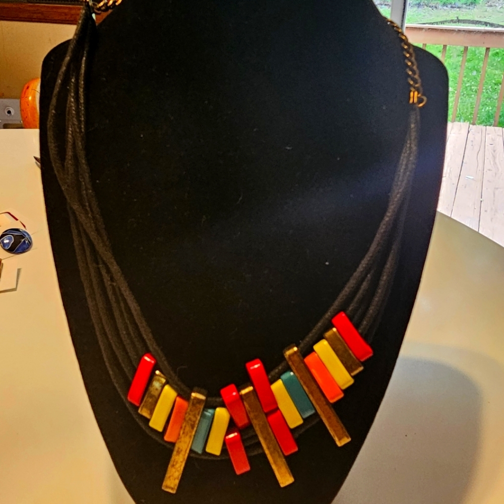 Vintage Costume Jewelry Necklace Colors of the Rainbow